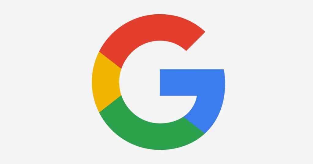Google's logo: a large uppercase "G" in segments of blue, red, yellow, and green, on a white background.